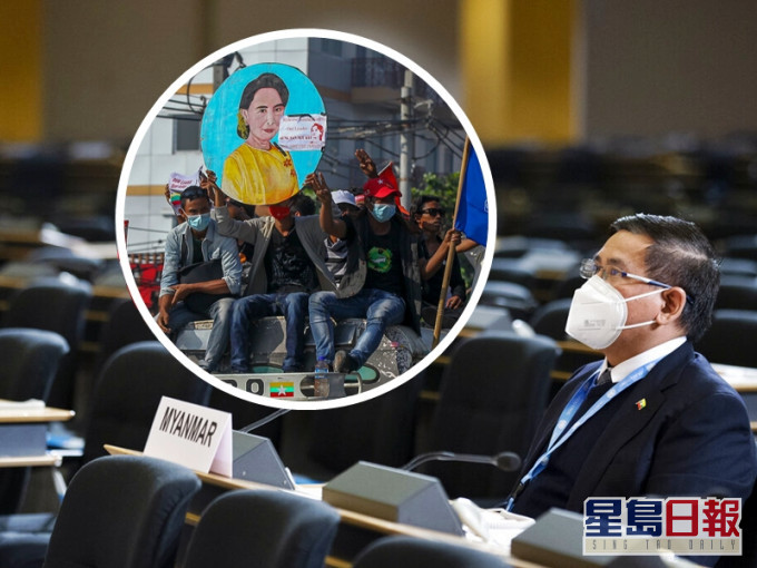 緬甸全國抗議軍方政變的情勢升溫,聯合國人權理事會要求釋放被扣押的昂山素姬等人。AP圖片