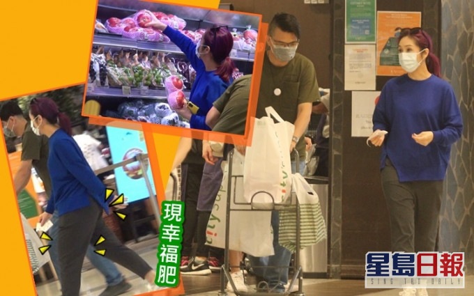 千嬅日前同司機現身IFC超市,喺10分鐘內光速掃走約1,400蚊的日本超靚水果,其身形亦明顯脹咗一個碼。