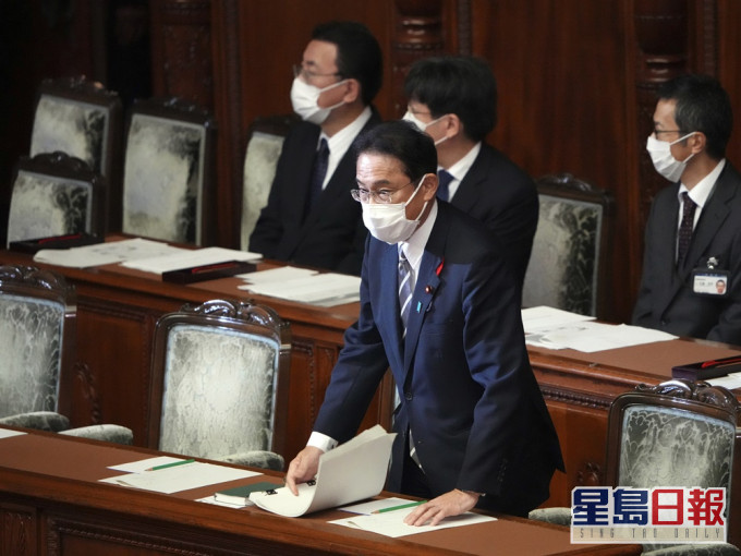 日本新任首相岸田文雄民望不足五成。AP資料圖片