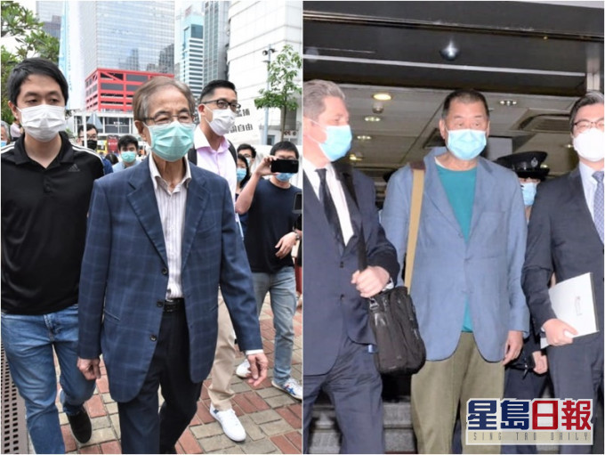 黎智英(右圖)及李柱銘先後獲保釋。