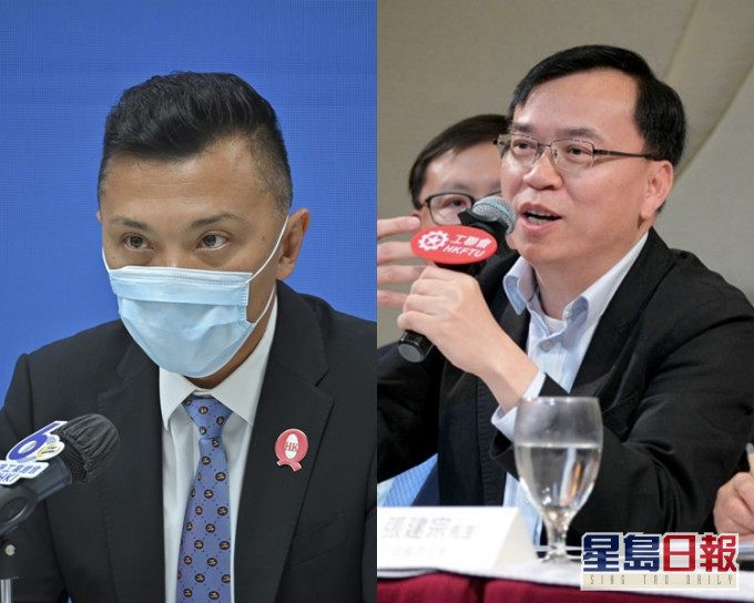 工總常務副主席陳祖恒(左);工聯會理事長黃國(右)。 資料圖片