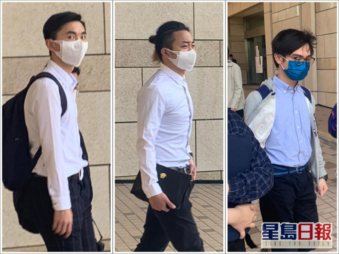 由左至右被告:陳約信、葉澤深及陳皆橋。劉安琪攝