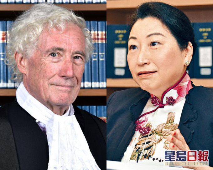 終院非常任法官、前英國最高法院法官岑耀信勳爵(左);律政司司長鄭若驊。 資料圖片
