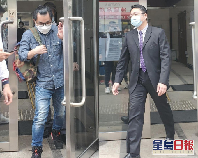被告雷启添(左);警員陳浩駒(右)。