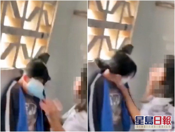 四川女學生被逼口罩遮臉及連打巴掌。網圖