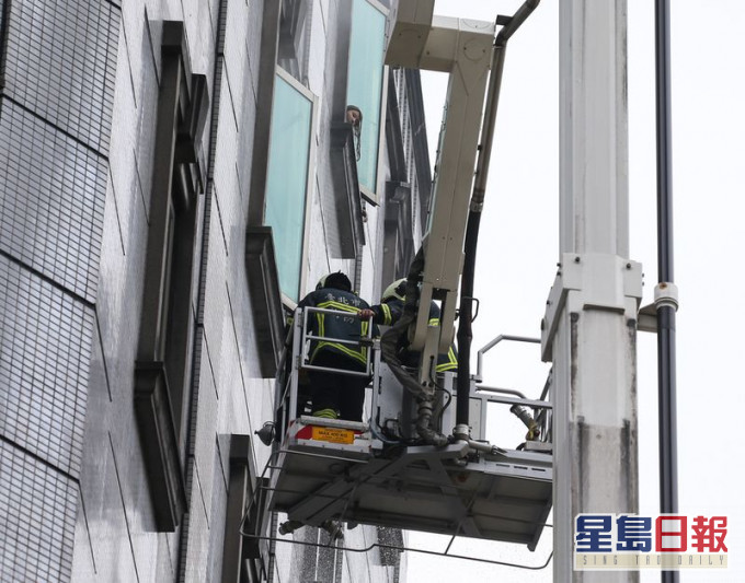 起火現場。中央社