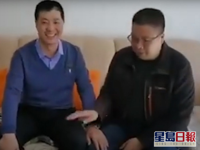 大年初九朋友探望祁發寶。影片截圖