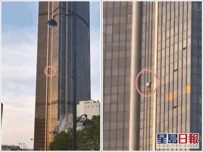 男子成功徒手攀爬摩天大廈卻被警方拘捕。網圖