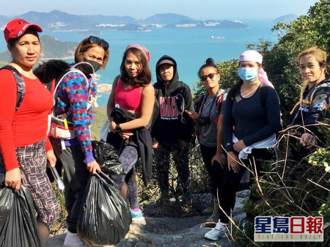 一班外傭姐姐每逢假日就會組隊「淨山」。網圖