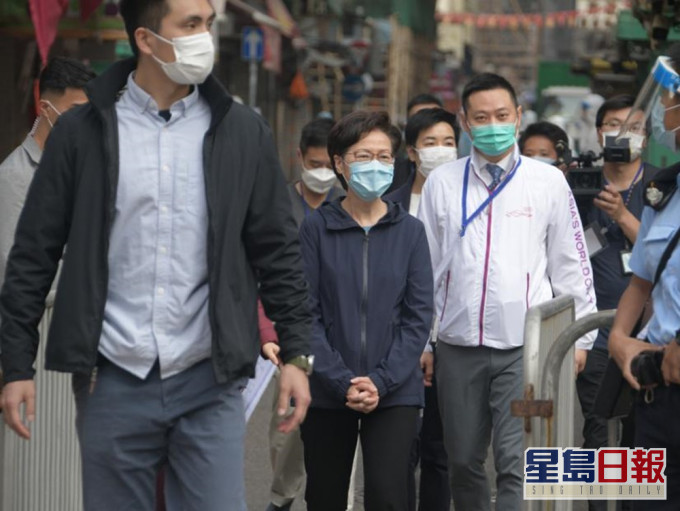 行政長官林鄭月娥今日到疫區視察。