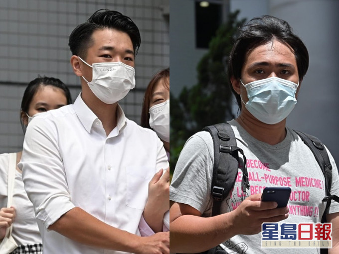 被告廖煒健(左)及陳眧宇(右)。