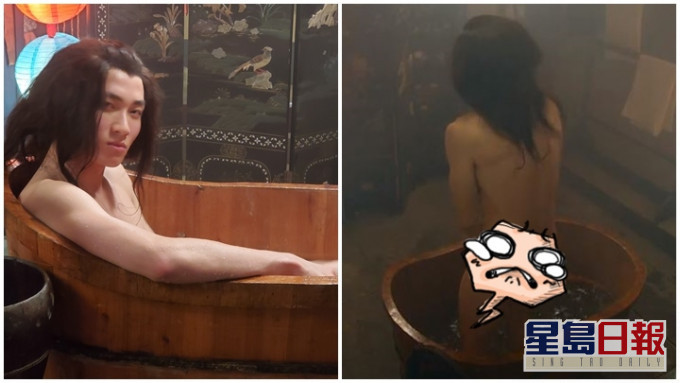 在昨晚一集中，周嘉洛犧牲色相全裸露股演出。