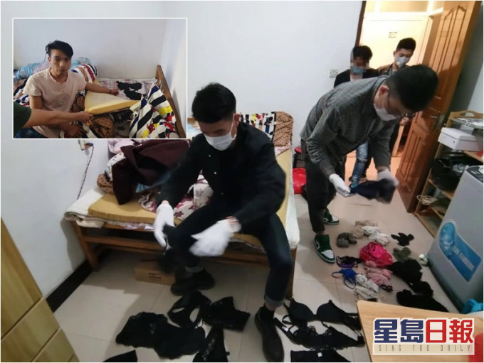 杭州一名張姓男子,涉嫌盜竊女士內衣褲及絲襪,遭警方刑事拘留。網圖