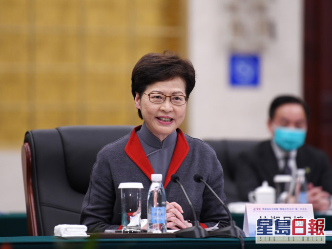 正在武漢訪問的林鄭月娥表示與中央討論通關反應正面。政府新聞處資料圖片