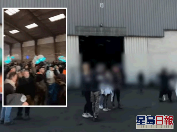 瘋狂派對在一個空置貨倉舉行。網圖