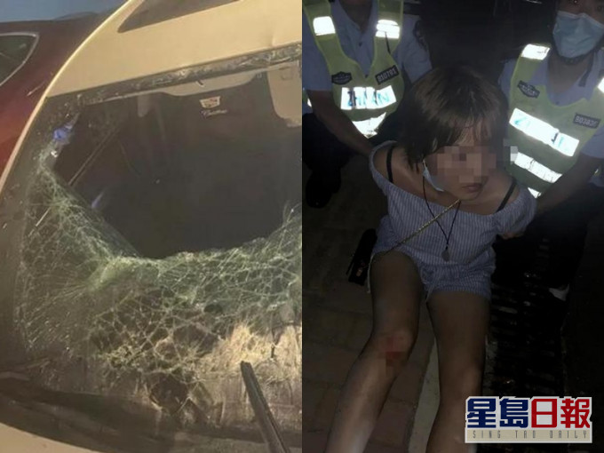 佛山一名女連毀9車後被捕。 網圖