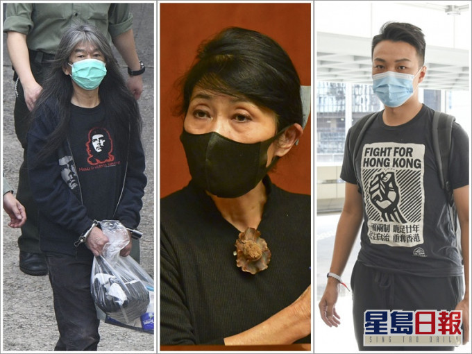 左起梁國雄,毛孟靜及岑子杰