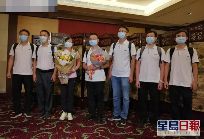 內地核酸檢測支援隊7名先遣隊隊員。央視圖片