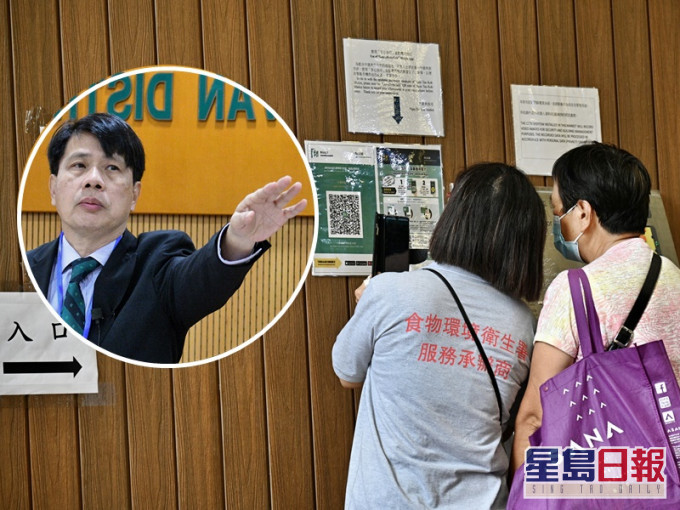 荃灣區議會主席陳琬琛(小圖)要求署方「優化」街市使用「安心出行」措施,探討以拍八達通等方法代替手機掃描二維碼。資料圖片