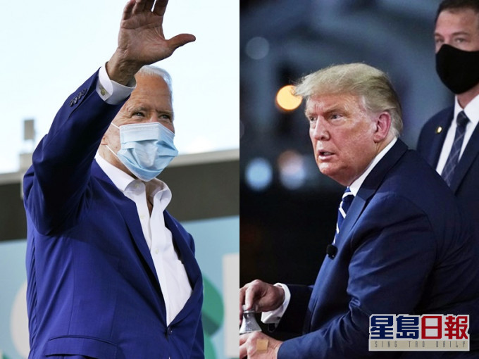 拜登和特朗普隔空交鋒。AP