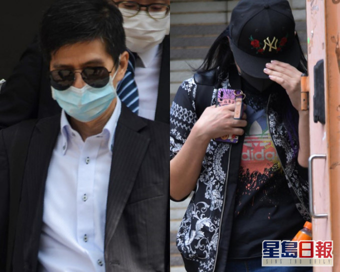 被告醫生駱毅生(左)、被告董事黃惠詩(右)。