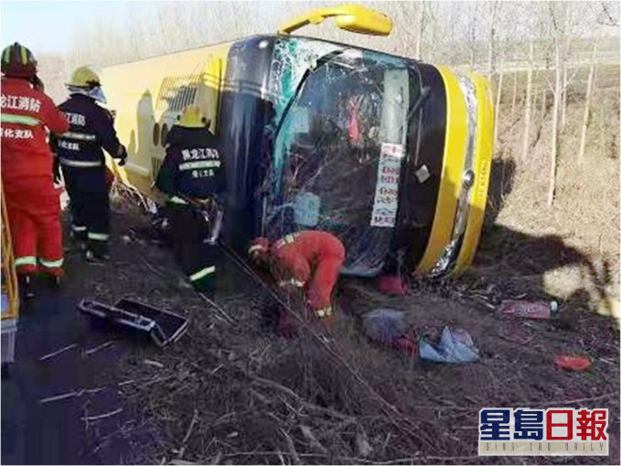 黑龍江海倫市發生一宗嚴重交通意外，造成5死10傷。網圖