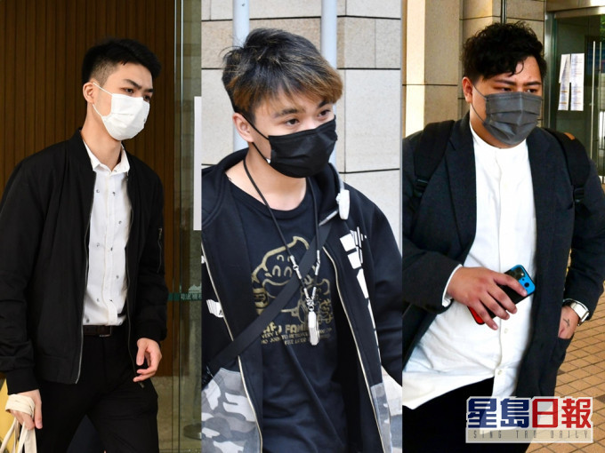 左起:被告李浩森、被告連俊雄、被告郭嘉文。