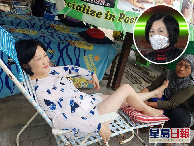 葉劉淑儀接受民主思路訪問,分享美腿保養心得。
