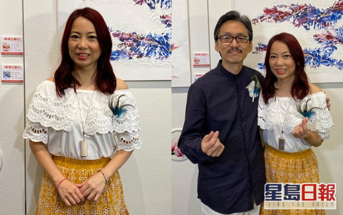 Kawaii今日到葵涌出席「愛、關懷、幸福」三人展覽。