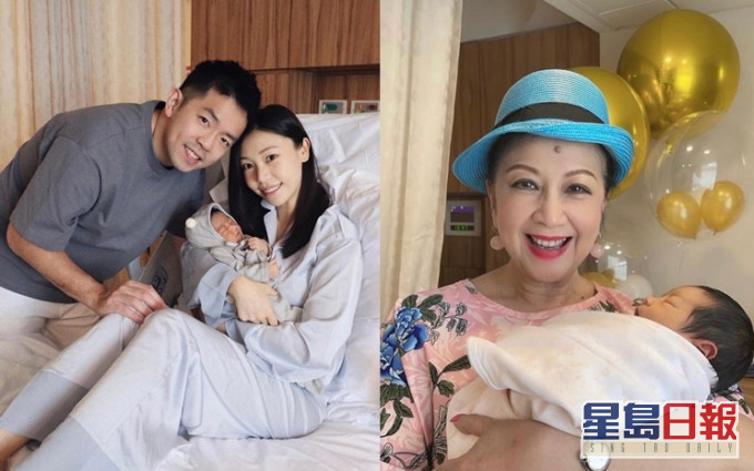家燕姐抱孫仔好開心,並指兒子及新抱都辛苦,沒催繼續生B。