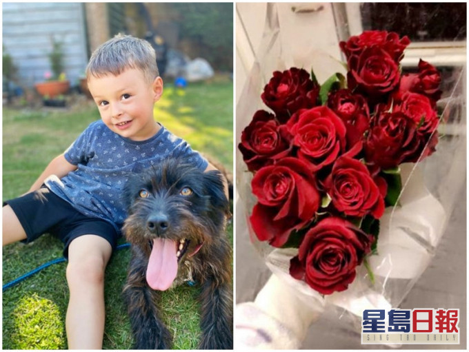 英國4歲小男孩化身浪漫小暖男,做家務賺零用錢買紅玫瑰贈媽媽表愛意。網圖