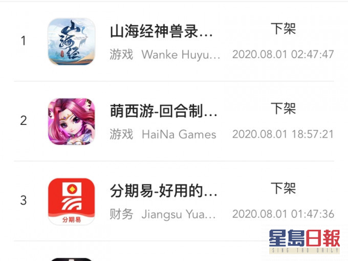 大規模下架的大部分是遊戲。