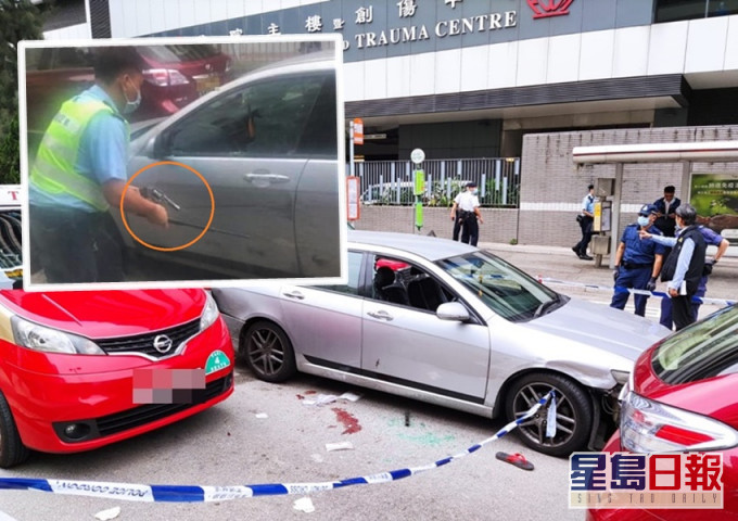 警員向私家車司機開槍。