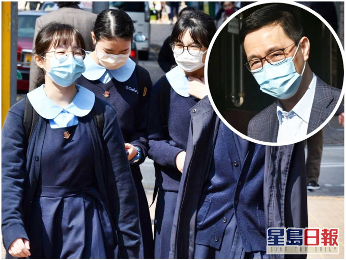 大部分學校將於明日復課,三分一的學生可回校進行面授課堂。小圖為楊潤雄。