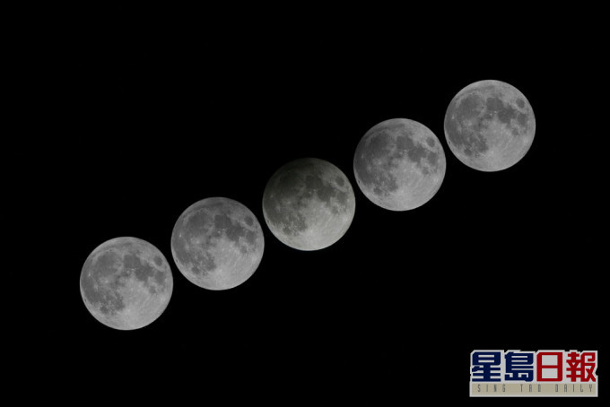 6月6日本港上空出現半影月食。天文台資料圖片