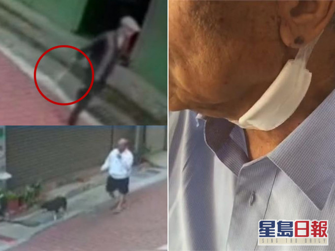 台8旬翁遛狗遭醉漢追斬,頸動脈差點被割斷。(網圖)