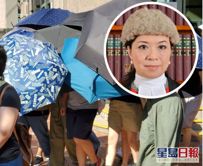 葉耀民(深藍色短褲);小圖為法官潘敏琦。 資料圖片