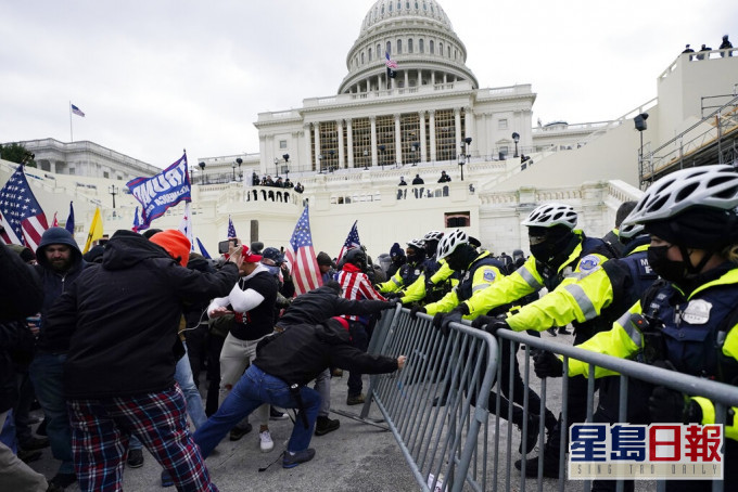 特朗普被指煽動支持者暴亂。AP資料圖片