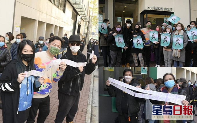 《伍仲衡搞乜花臣音乐会》门票今日开售,有歌迷凌晨冒寒排队买门票,伍仲衡为他们送上热饮答谢。