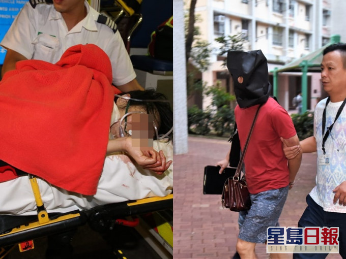 洪震(右)早前承認3項蓄意傷人。資料圖片