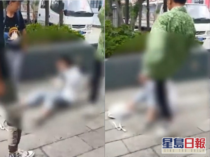 少女被多名男子包圍毆打。影片截圖
