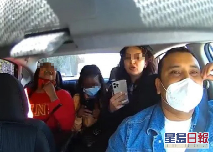 三藩市三名女子乘Uber拒戴口罩並襲擊司機,其中一人已被拘捕。網圖