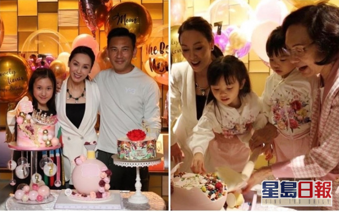 郭可盈跟家人朋友一同慶祝52歲生日。