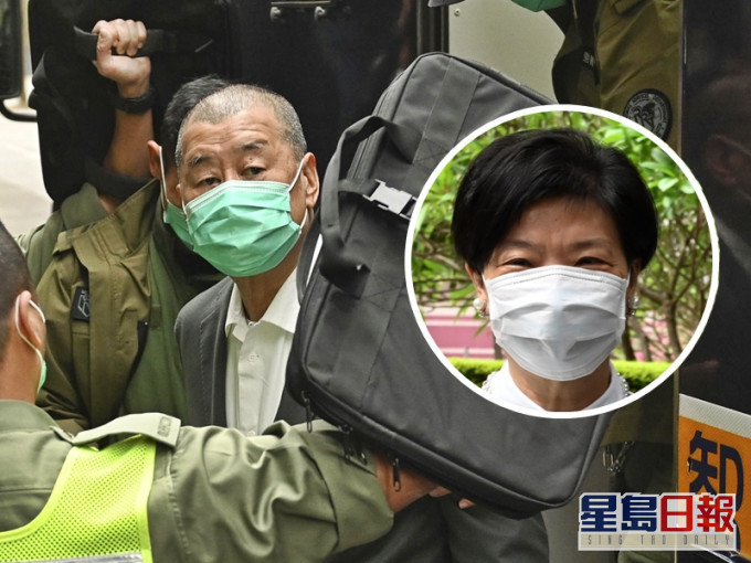代表黎智英的資深大律師余若薇(小圖)作結案陳詞。資料圖片