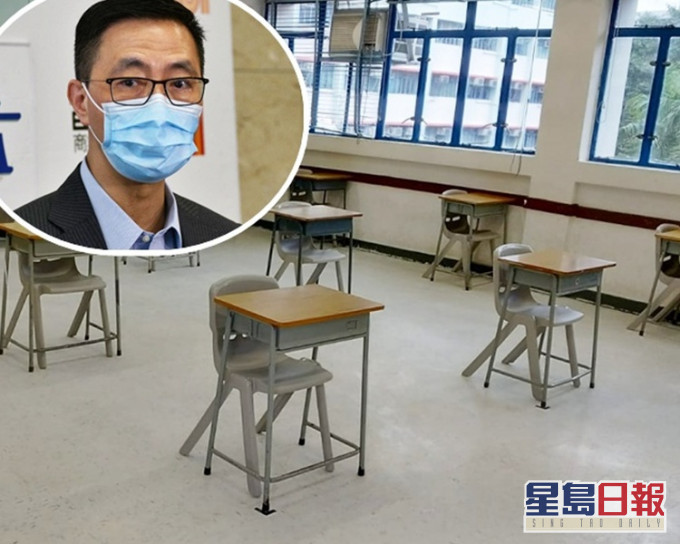 杨润雄(小图)指九成试场的考生座位距离均达1.8米。大图为资料图片