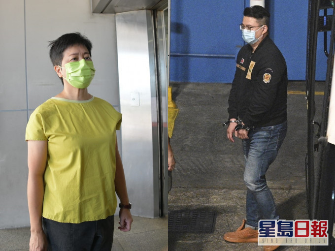 黄碧云(左)到庭应讯,她获准保释;
尹兆坚(右)还柙 资料图片
