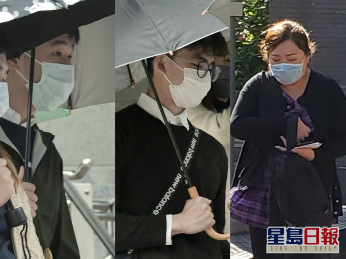 由左至右被告:陳曉陽、李佳俊及陳惠欣