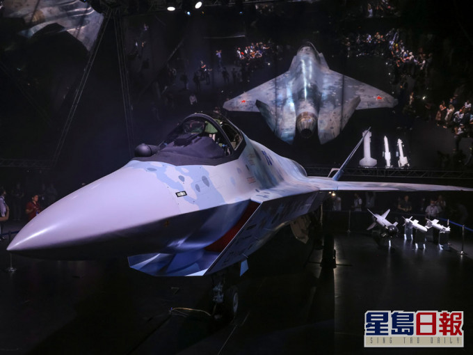 俄第五代戰鬥機亮相莫斯科航展。路透社圖片