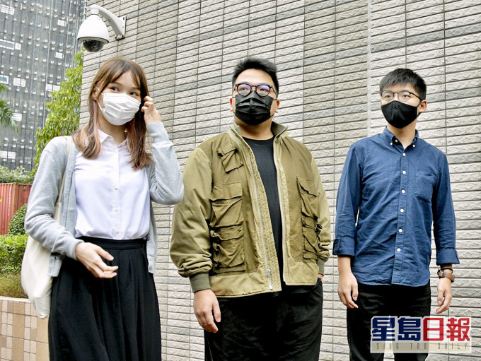 周庭(左起)、林朗彥及黃之鋒。資料圖片