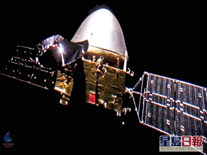 天問一號探測器成功進入火星停泊軌道。(新華社圖片)